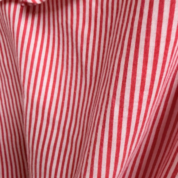 Vintage RARE Candy Striped Red Ruffle-Trim Button-Front Blouse 70’s-80’s - Picture 6 of 7